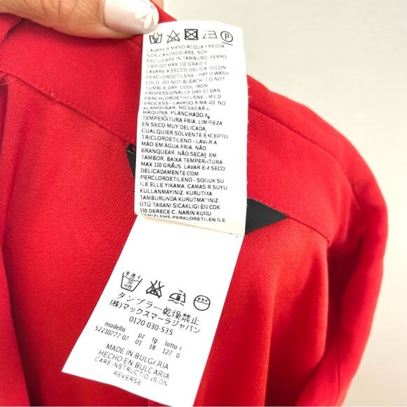 Weekend Max Mara Lace Up Front Long Sleeve Mini Dress in Orange, Women's 4, $350 - Picture 9 of 9